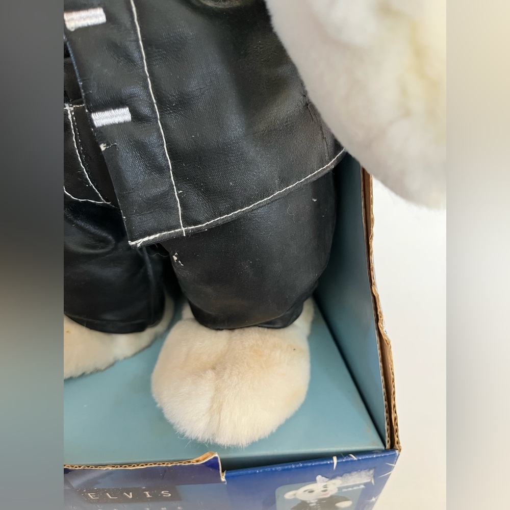 New Vintage Spencers ELVIS PRESLEY BEAR “Jailhouse Rock”In Box White Teddy Bear - Picture 5 of 10